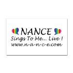 NANCE Sings To Me Live Rectangular Sticker with Rainbow Hearts